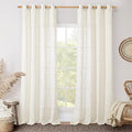 LAMIT Cream Linen Sheer Curtains 96 inches Long, Bronze Grommet Vertical Window by LAMIT