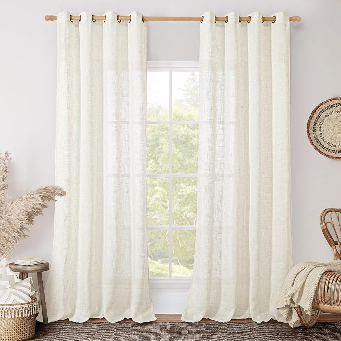 LAMIT Linen Curtains 102 Inches Long by LAMIT