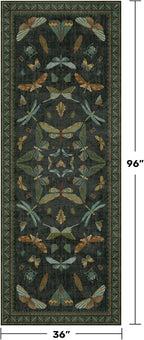 3x8 Dark Green Long Hallway Runner Rug - 8ft Washable Non Skid Wide Runner Rugs - Image 2