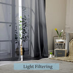 OWENIE Black Sheer Curtains, Sheer Curtains 78 inch Length 2 Panels Set - Image 6