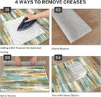 Lansny Modern Abstract 6x9 Machine Washable Living Room Rug Non-Slip Soft - Image 4