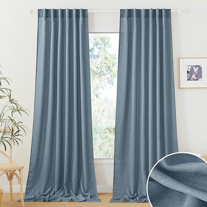 RYB HOME Semi Sheer Curtains 108 inches Length by RYBHOME