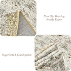 5x7 Area Rugs Gray Rust Low Pile Indoor Washable Trendy Faded Style Rugs - Image 5