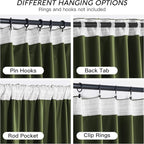 RYB HOME Green Velvet Curtains 102 inches - Image 4