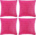 Fancy Homi 4 Packs Boho Hot Pink Decorative Throw Pillow Covers 20x20 Inch by Fancy+Homi