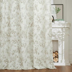 jinchan Linen Floral Curtains for Living Room 96 Inch Length Taupe Printed - Image 7