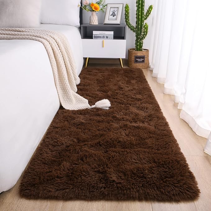 Chicrug Soft Runner Rug for Bedroom Living Room Plush Fluffy Rug 2x10 Feet by ChicrugHomeDecor