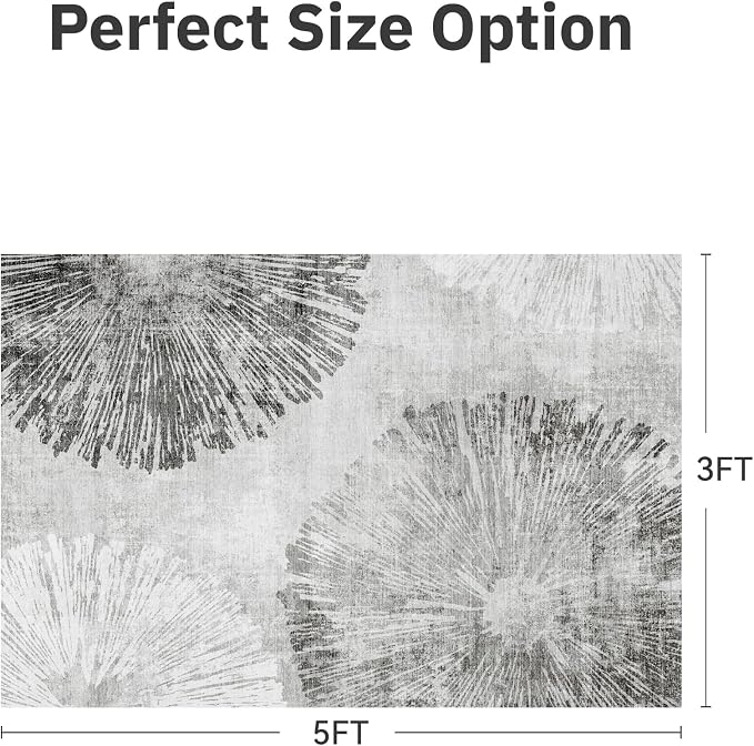 3 x 5 Rug Small Non Slip Area Rug Ultra Soft Machine Washable Low Pile Modern - Image 2