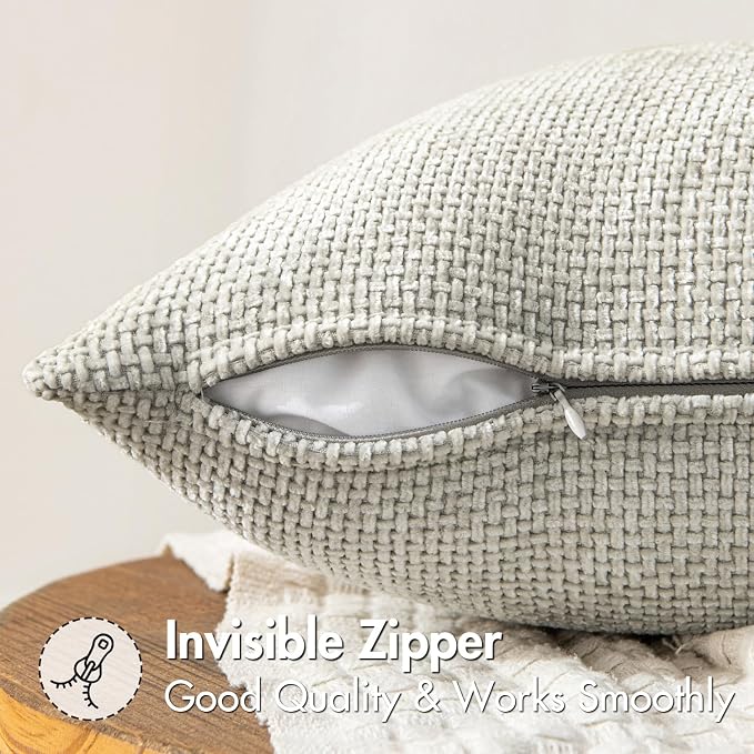 MIULEE Pack of 2 Couch Throw Pillow Covers 20x20 Inch Grey-White Modern Boho - Image 5