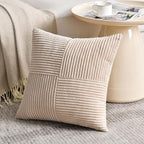 Fancy Homi 2 Packs Tan Decorative Throw Pillow Covers 16x16 Inch - Image 2