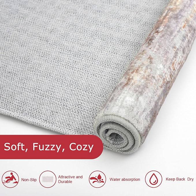 KOZYFLY Modern Abstract Washable Rug Runner 2x7 Hallway Runner Rug Non-Slip - Image 5
