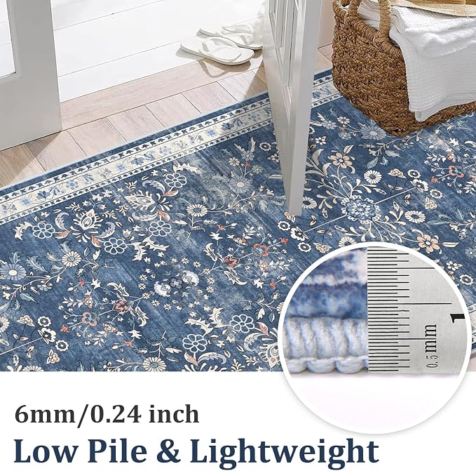 Yamaziot Washable Runner Rug 2x8 – Non Slip Boho Floral Hallway Runner Rug - Image 4
