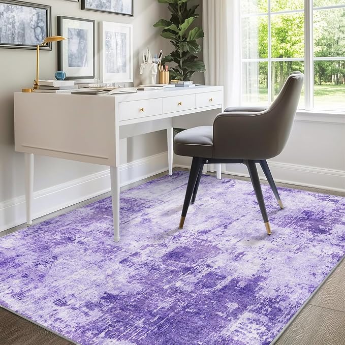 Washable Area Rugs 7'x9' Non-Slip Modern Abstract Soft - Image 9