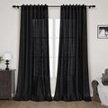 Nanspring Long Black Curtain 105 inches Long 2 Panels Set by Nanspring