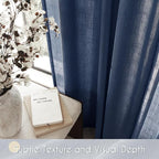 Navy Blue Curtains 98 inch Length - Image 4
