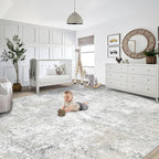 9x12 Area Rug for Living Room, Washable Modern Abstract Large Area Rug Neutral - Image 6
