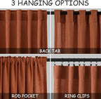 Nanspring Extra Long Linen Curtains 108 Inches Long 2 Panel Set Back Tab - Image 2