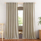 NICETOWN Taupe Curtains 84 inch Length 2 Panels Set, Rod Pocket & Back Tab by NICETOWN