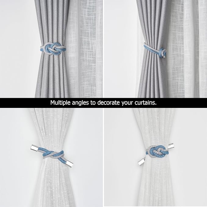 NICEEC 2 Pack Mini Magnetic Curtain Tiebacks Nordic Simple Style Drape Tie - Image 6