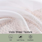 OWENIE Sheer White Curtains 84 Inch Length 2 Panels Set - Image 3