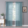 Tollpiz Sheer Curtains Bedroom Linen Textured Curtain Sheers Light Filtering by Tollpiz