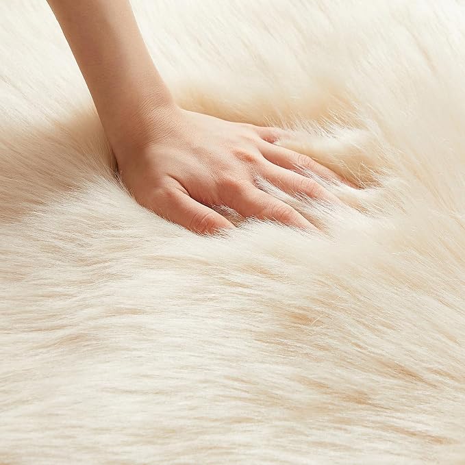 AMTOVO Faux Fur Rug, 2 x 6 ft Runner Area Rugs - Image 5