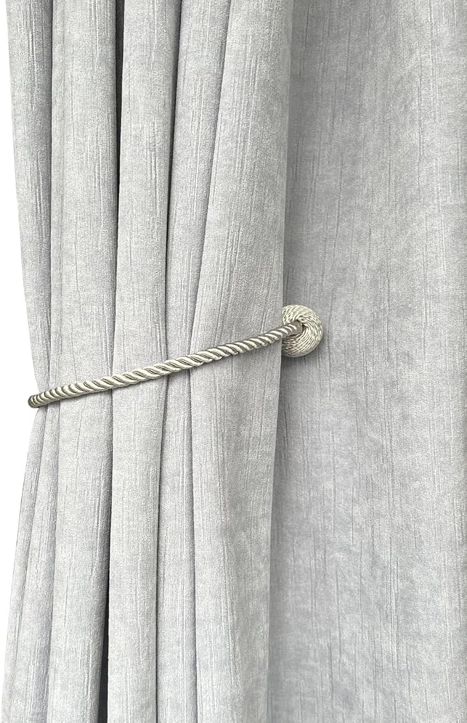 Melaluxe 2 Pack Magnetic Curtain Tiebacks, Decorative Curtain Holdbacks - Image 4
