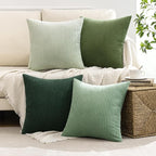 MIULEE Boho Farmhouse Sage Green Throw Pillow Covers 18x18 Inch Set of 4 - Image 5