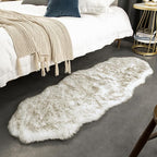 Ashler Home Deco Ultra Soft Faux Fox Fur Rug White Brown Fluffy Area Rug - Image 4