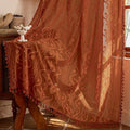 WAZZIO Boho Lace Curtains 102 Inch 2 Panels -Vintage Sheer Panel Drape Floral by WAZZIO