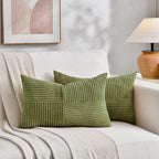 Fancy Homi 2 Packs Moss Green Lumbar Decorative Throw Pillow Covers 16x28 Inch - Image 5