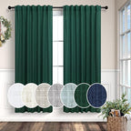 Pitalk Dark Green Curtains 63 Inch Length by Pitalk
