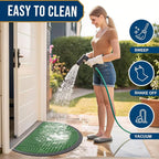 Smiry Half Circle Front Door Mat Outside Entrance, Heavy Duty Sturdy Natural - Image 6