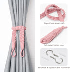 NICEEC 2 Pack Natural Cotton Rope Curtain Tiebacks Elegant Boho Style - Image 2