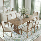 Area Rugs 8'x10' Washable Non-Slip, Floral Vintage Distress Print Pattern - Image 3
