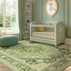 RELEANY Area Rugs 5'x8' Washable Non-Slip, Floral Vintage Distress Print - Image 7