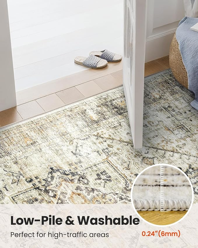 AMADA HOMEFURNISHING 9x12 Washable Area Rug, Low-Profile Large Area Rug - Image 7