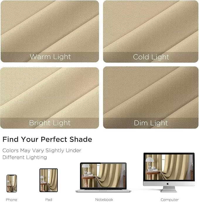 Joydeco Blackout Curtains for Bedroom 96 inch Long 2 Panels, Thermal Insulated - Image 5