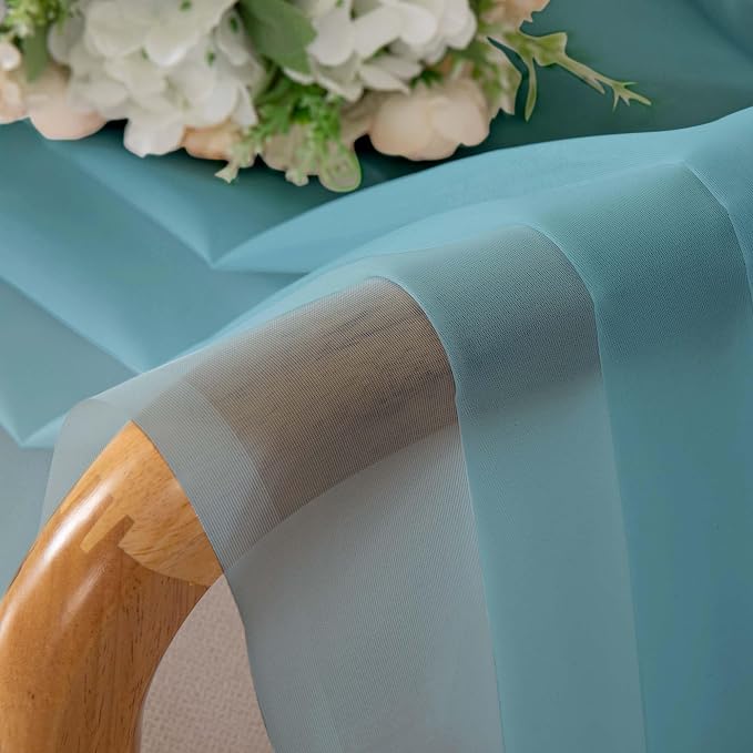 Simplebrand Aqua Short Sheer Curtains 45 Inch Length - Image 6