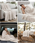 Utopia Bedding Linen Checkered Fleece Throw Blanket - Image 4