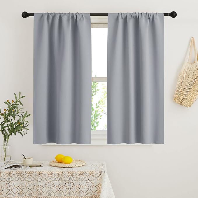 RYB HOME Blackout French Door Window Curtain Covering, Rod Pocket Thermal by RYBHOME