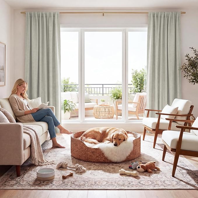RYB HOME Cream Color 100% Blackout Curtains by RYBHOME