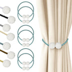 Hion Magnetic Curtain Tiebacks Blue 6 Pack, Curtain Tiebacks Buckles Holdbacks by Hion