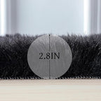 linmopm Faux Fur Rug Sheepskin Shag Fluffy Fuzzy Black 3x4 ft Rugs - Image 2