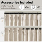 MIULEE Pinch Pleated Thick Linen Curtains 102 Inches Long 2 Panels - Image 8