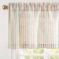 jinchan Valance Curtain Linen Textured Striped Window Curtain by JINCHAN
