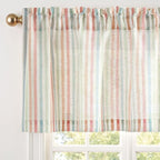 jinchan Valance Curtain Linen Textured Striped Window Curtain by JINCHAN