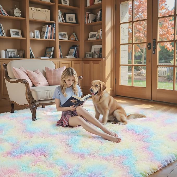 8x10 Area Rugs for Bedroom Living Room Fluffy, Large Area Rug Shag Shaggy - Image 3