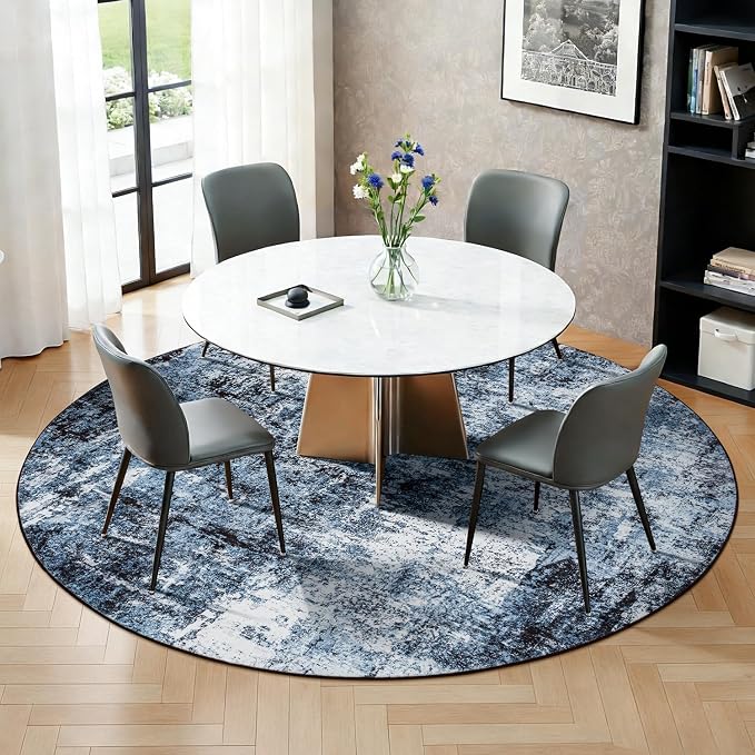 Rugflix Round Area Rugs 6Ft for Living Room, 6x6 Washable Rug Stain-Resistant - Image 3