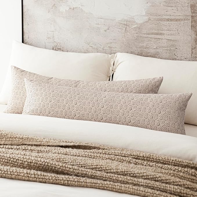 Foindtower Set of 2 Decorative Long Body Lumbar Throw Pillow Covers Vintage - Image 5